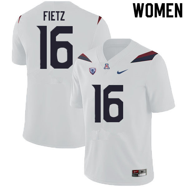 Women #16 Cameron Fietz Arizona Wildcats College Football Jerseys Sale-White